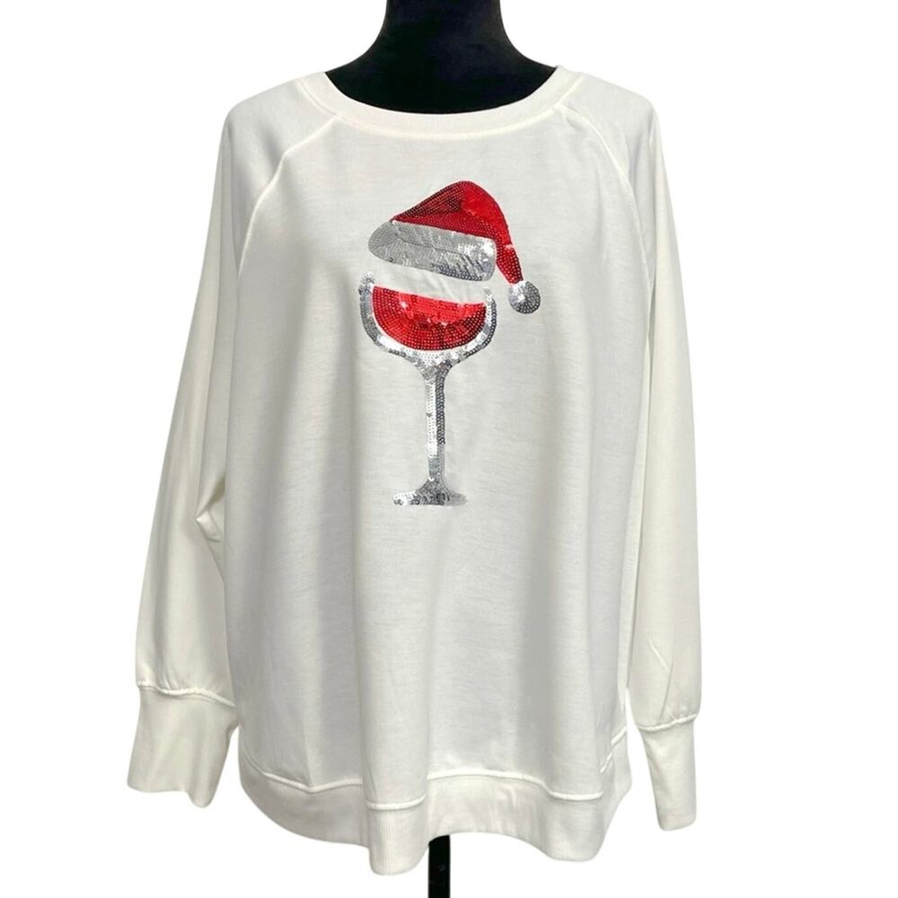 NWT - Philosophy Holiday Happy Hour White Sweat-Shirt w/Footies